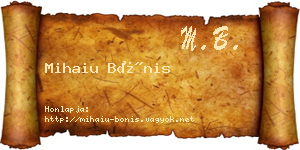 Mihaiu Bónis névjegykártya